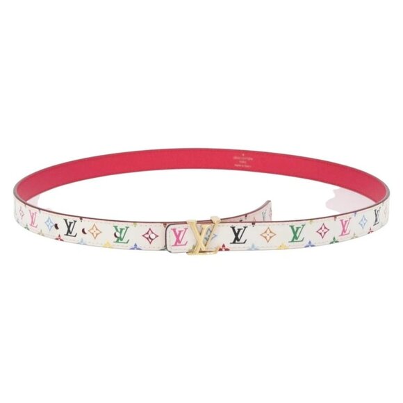 LOUIS VUITTON Multicolor Ceinture Initials Belt White